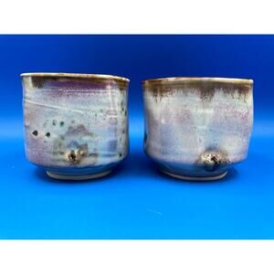 Handmade Matcha Bowl Set Japanese Style Pottery Artisan Signed JTA